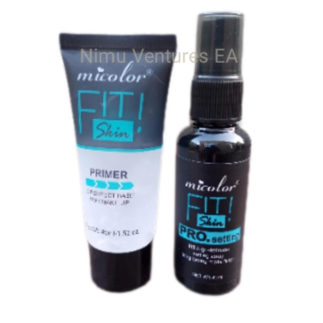 2 In 1 Micolor Fit Skin Primer + Pro. Setting Spray Fixer HD High Definition long lasting Matte finish base Fit for Makeup view 3