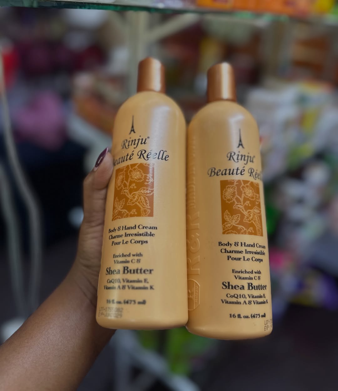 Rinju Beauté Réelle Body & Hand Cream 473ml – Moisturizing Body Lotion for Hands & Skin, Hydrating Nourishing Cream for Soft Smooth Skin, Daily Body Care Lotion