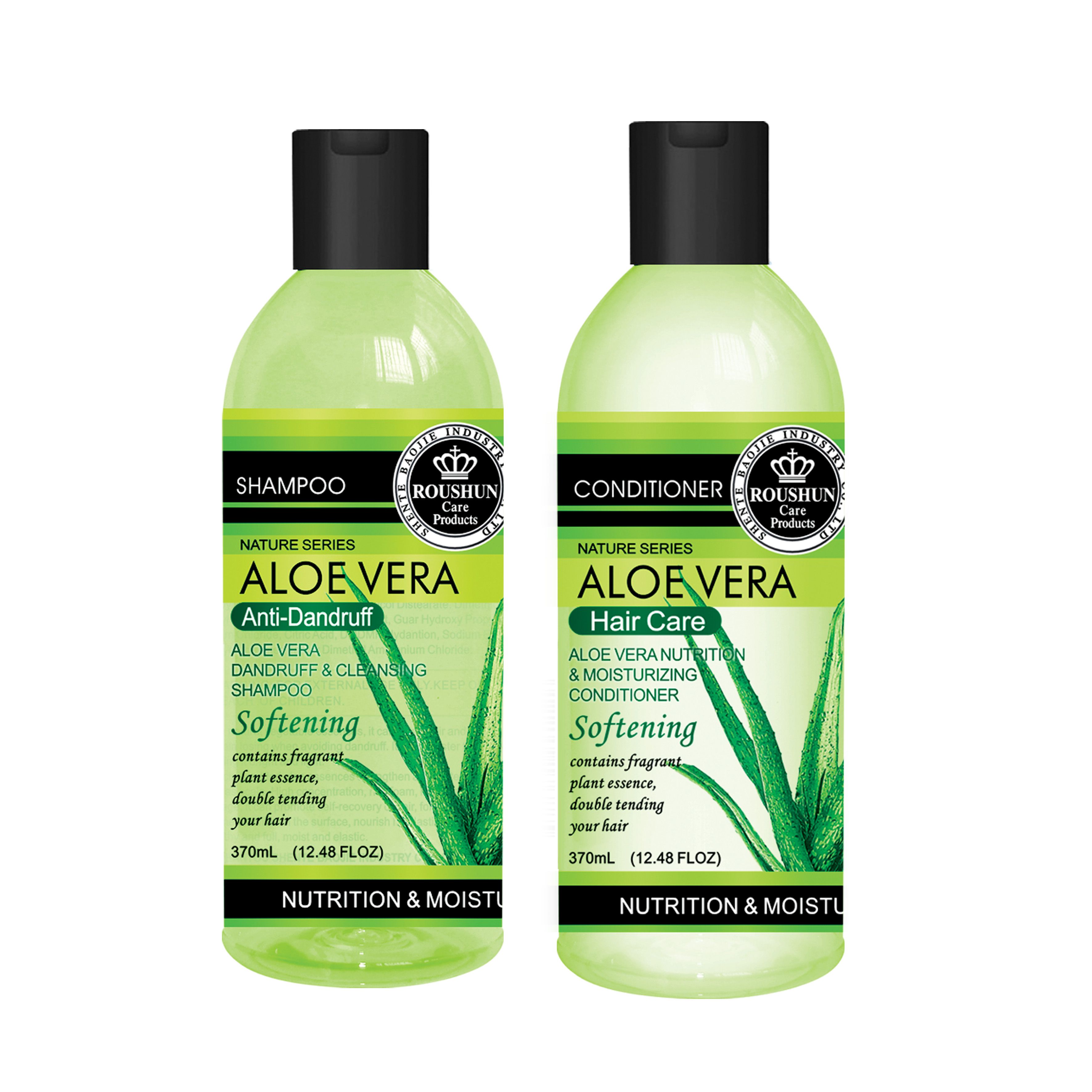 2 in 1 Roushun Aloe Vera Hair Conditioner 370ml Moisturizing Nutrition Deep Hydration Softening Nourish Repair Smooth Scalp Care Natural Aloe Extract Hair Care For All Hair Types