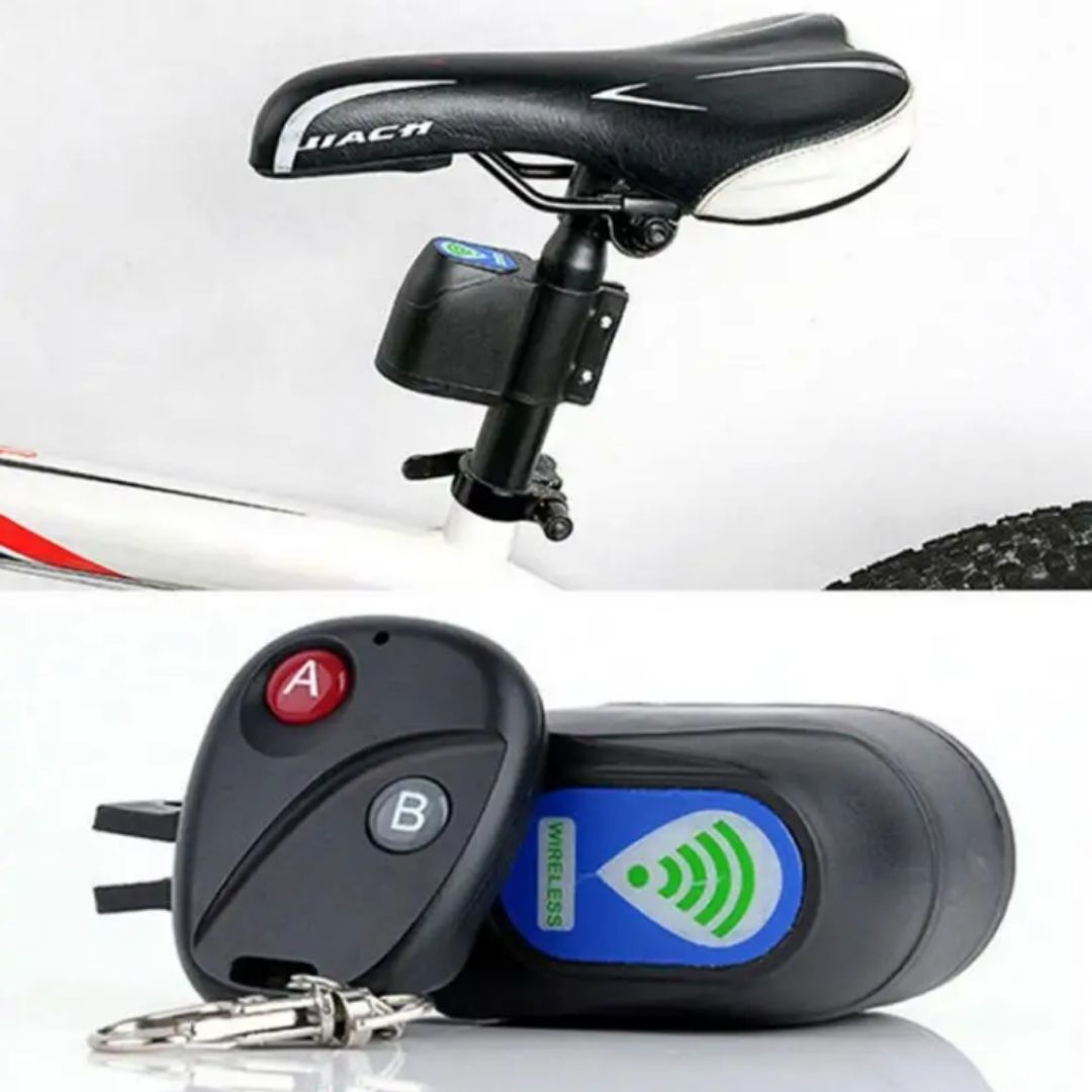 Theft Protection Wireless Bike Alarm Bicycle Cycling Accessories Smart Siren Lock Remote Control Kick Scooter Stroller Parking Anti Theft Security Keyless Shock Vibration SOS Waterproof E-Bike