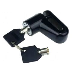 Anti-theft Bicycle Motorcycle Disc Brake Lock Bike Motorbike Safety Waterproof Wheel Lock Padlock Rotor System Riding E Bike MTB Mountain with Key Button Press Parking BLACK