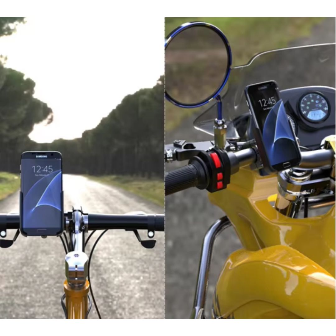 Aluminum Alloy Motorcycle Bicycle Phone Holder Mount Bike Motorbike Rotating Metal E-Bike Scooter Smartphones Cycling Accessories BLACK Durable Anti-Corrosion for 4-7 Inch Smart Phones Metallic