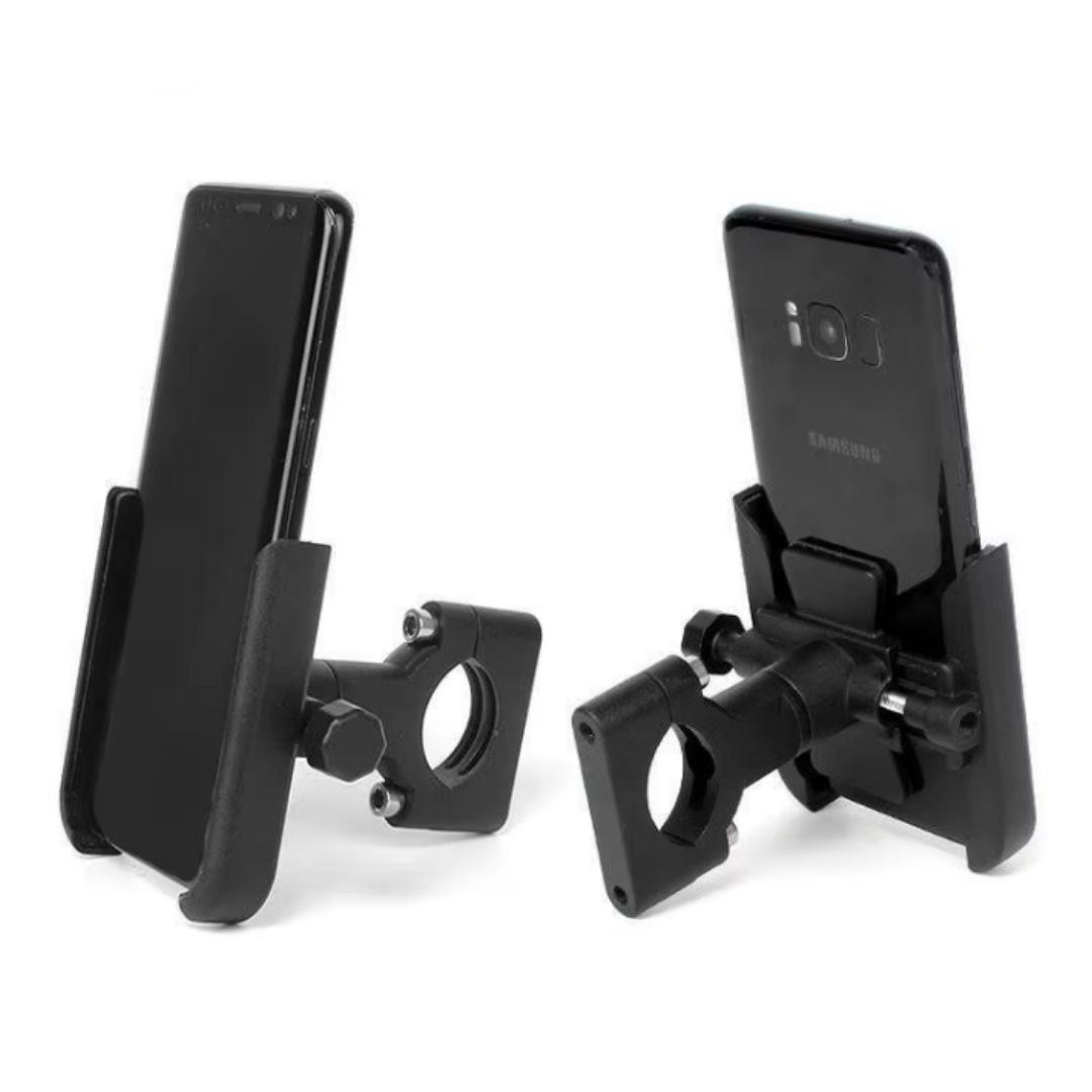Rotating Metallic Smart Phone Holder Mount Motorbike Bike Aluminum Motorcycle EBike Scooter Smartphones 4–7 Inch Cycling Accessories Bicycle BLACK Trolley Baby Stroller MTB GPS Speedometer Tracker