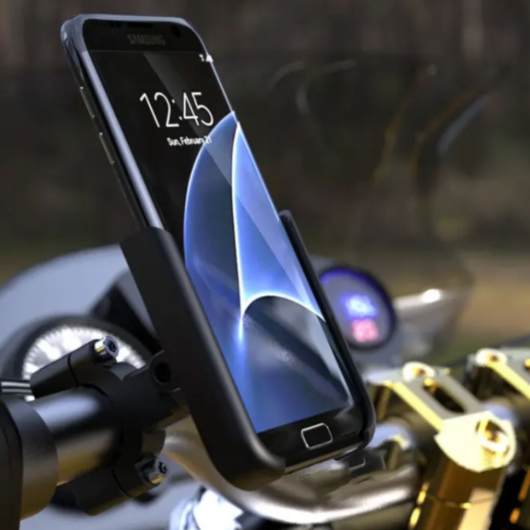 Aluminum Alloy Motorcycle Bicycle Phone Holder Mount Bike Motorbike Rotating Metal E-Bike Scooter Smartphones Cycling Accessories BLACK Durable Anti-Corrosion for 4-7 Inch Smart Phones Metallic