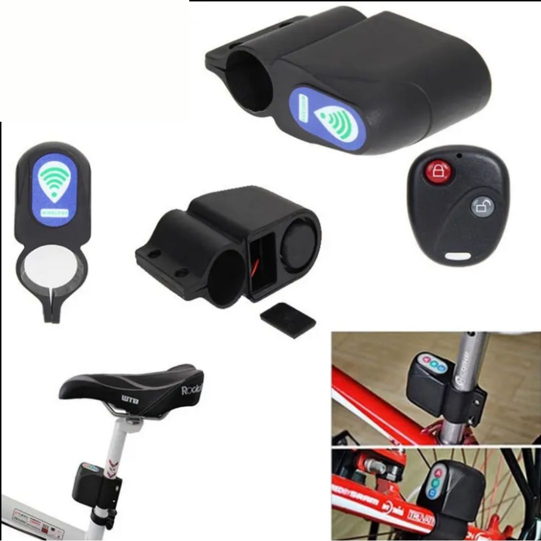 Theft Protection Wireless Bike Alarm Bicycle Cycling Accessories Smart Siren Lock Remote Control Kick Scooter Stroller Parking Anti Theft Security Keyless Shock Vibration SOS Waterproof E-Bike