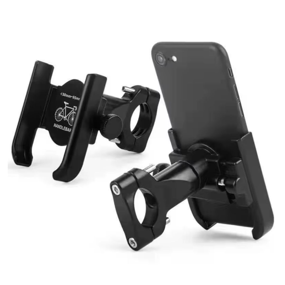Rotating Metallic Smart Phone Holder Mount Motorbike Bike Aluminum Motorcycle EBike Scooter Smartphones 4–7 Inch Cycling Accessories Bicycle BLACK Trolley Baby Stroller MTB GPS Speedometer Tracker