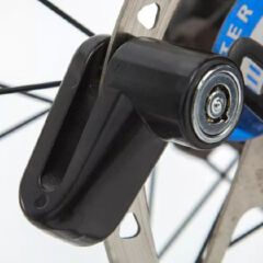 Anti-theft Bicycle Motorcycle Disc Brake Lock Bike Motorbike Safety Waterproof Wheel Lock Padlock Rotor System Riding E Bike MTB Mountain with Key Button Press Parking BLACK