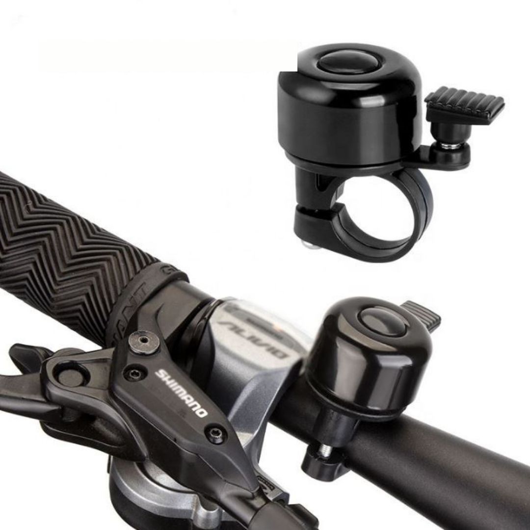 BLACK Aluminum Alloy Bicycle Bell Loud Handlebar Horn Waterproof Mini Bike Safety Ring for MTB Road Bike E-Bike Scooter & Wheelchair Metal Cycling Accessory Warning Ring Durable Thumb Press