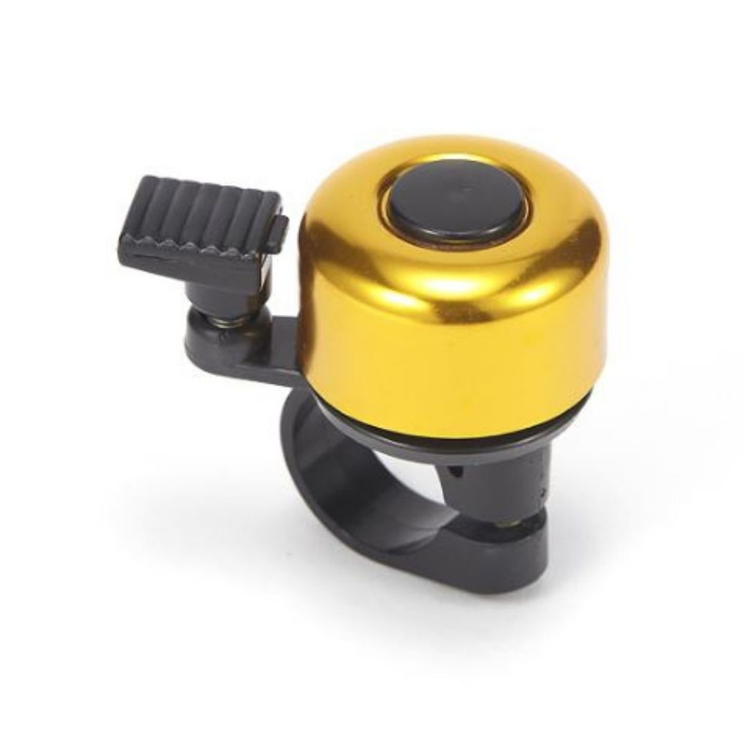 GOLD Metallic Bicycle Bell Loud Aluminum Handlebar Bike Horn for Kids & Adults Waterproof Mini Safety Ring for MTB E-Bike & Scooters Metal Cycling Accessory Mini Small Gadgets Siren
