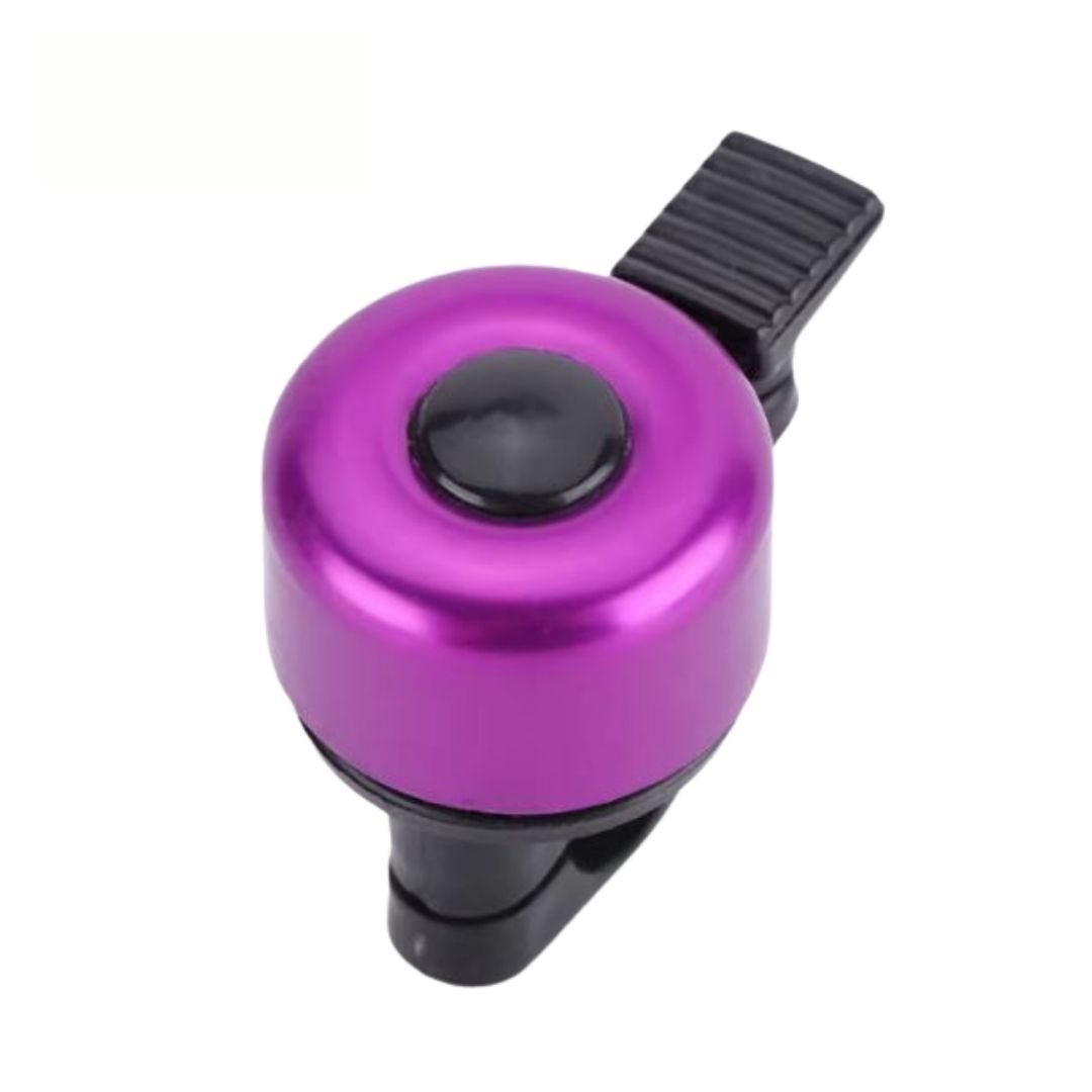 PURPLE Aluminum Alloy Bicycle Bell Loud Crisp Sound Horn for Bike E-Bike Scooter & Wheelchair Waterproof Mini Handlebar Bell for Mountain & Road Cycling Lightweight Safety Accessory for Adults & Kids