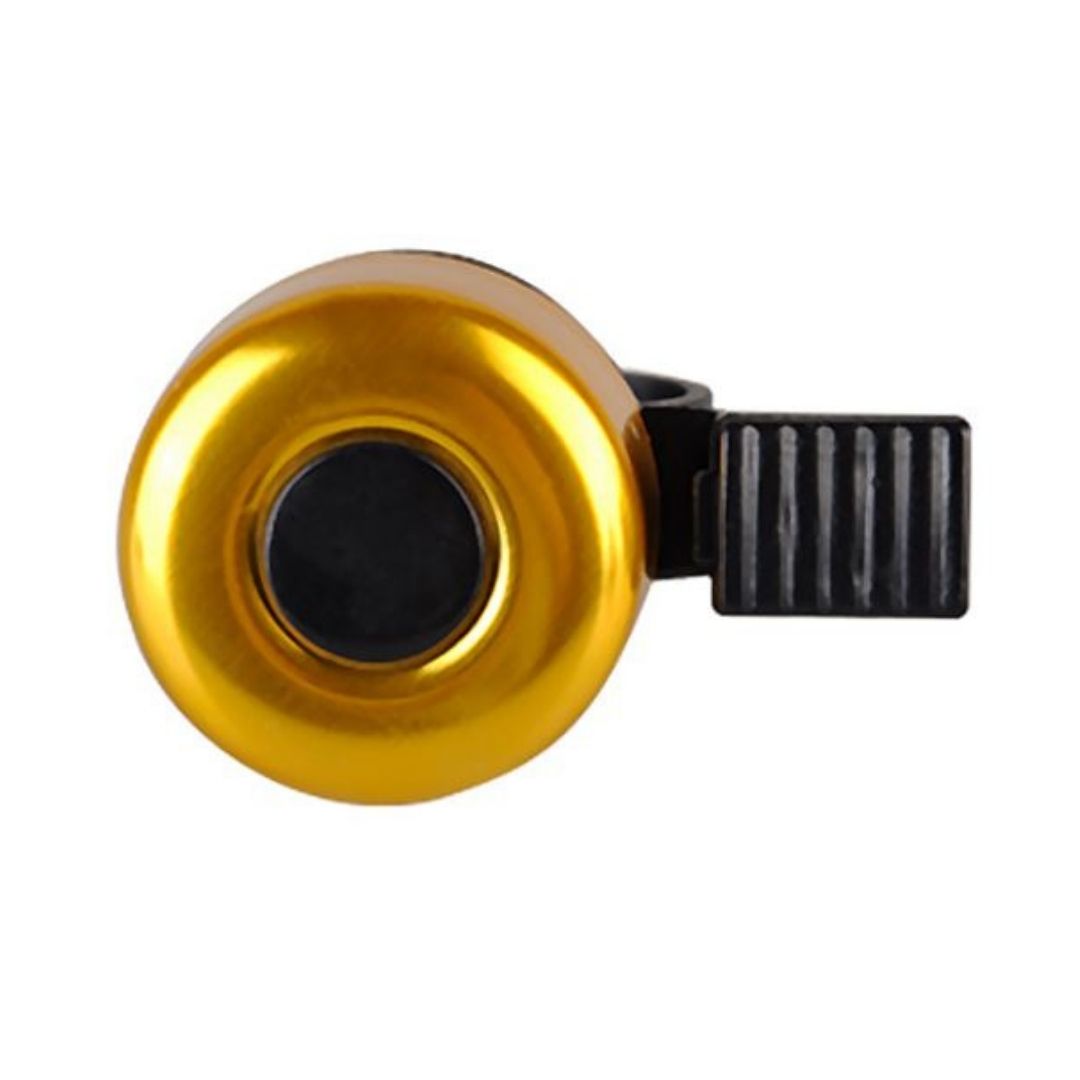 GOLD Aluminum Alloy Bicycle Bell Loud Handlebar Horn Waterproof Mini Bike Safety Ring for MTB Road Bike E-Bike Scooter & Wheelchair Metal Cycling Accessory Warning Ring Durable Thumb Press GOLDEN