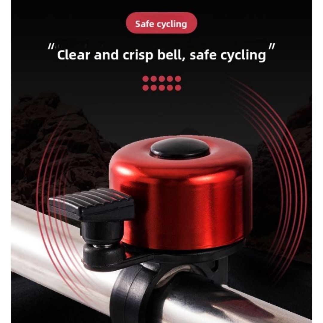 RED Aluminum Alloy Bicycle Bell Loud Crisp Sound Horn for Bike E-Bike Scooter & Wheelchair Waterproof Mini Handlebar Bell for Mountain & Road Cycling Lightweight Safety Accessory for Adults & Kids