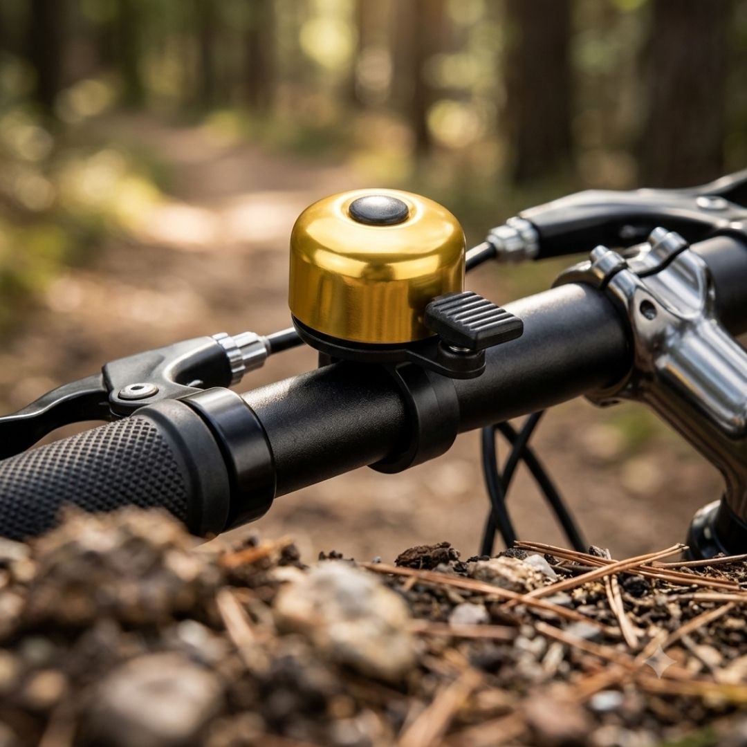 GOLD Metallic Aluminum Alloy Bicycle Bell Loud Crisp & Durable Handlebar Horn for Cycling Safety Bike Metal Accessories Mini Small Gadget Crisp Sound Warning Siren Ring Lightweight MTB