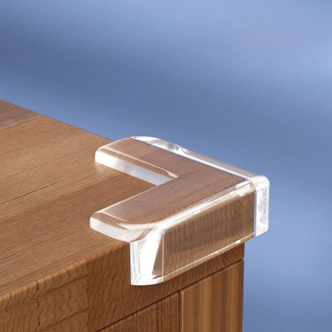 L-Shaped Baby Safety Corner Guards Transparent Silicone Anti-Collision Edge Protectors for Cabinet Table Desk Child Proofing (4/8/12/16 PCS) 2 Two Sided Kids Children Furniture Clear Sharp Cushion