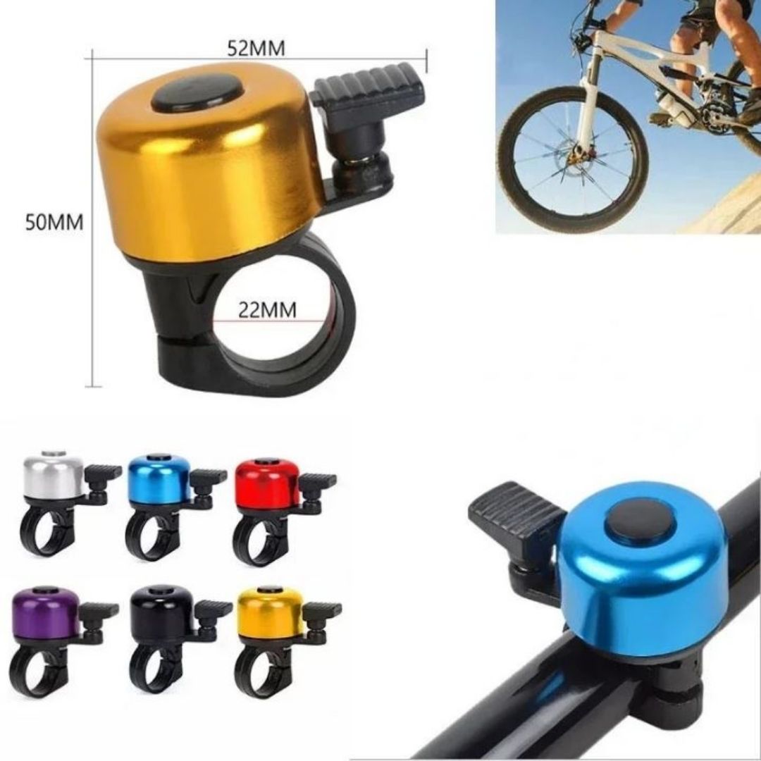 GOLD Metallic Aluminum Alloy Bicycle Bell Loud Crisp & Durable Handlebar Horn for Cycling Safety Bike Metal Accessories Mini Small Gadget Crisp Sound Warning Siren Ring Lightweight MTB