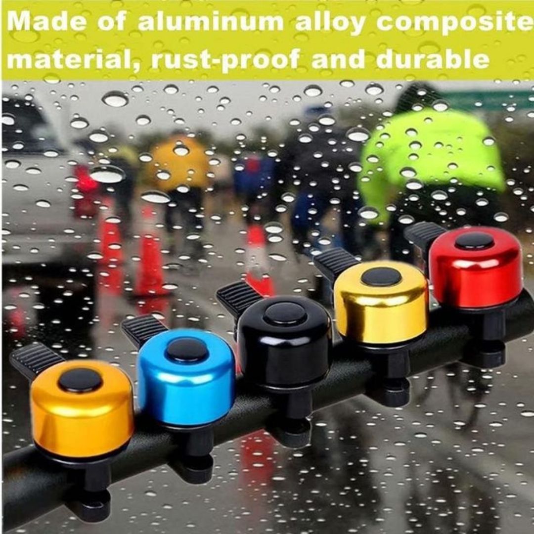 Aluminum Alloy Bicycle Bell Loud Handlebar Horn Waterproof Mini Bike Safety Ring for MTB Road Bike E-Bike Scooter & Wheelchair Metal Cycling Accessory Warning Ring Durable Thumb Press Colors