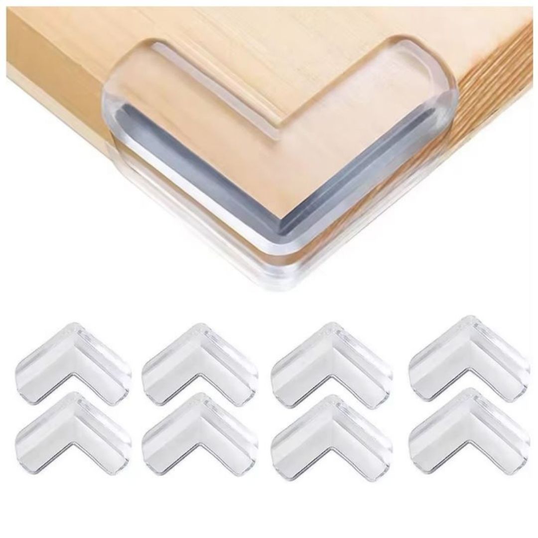 L-Shaped Transparent Baby Safety Corner Guards Soft Silicone Edge Protectors for Furniture (4/8/12/16 Pieces) 2 Two Sided Anti-collision Kids Child Children Clear Sharp Cushion Accessories Gift
