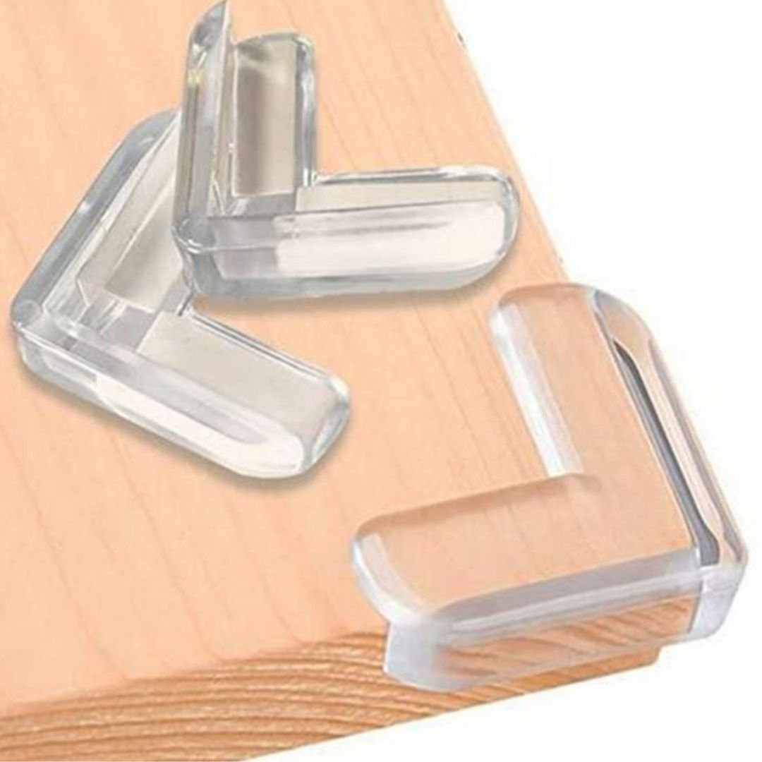 L-Shaped Transparent Baby Safety Corner Guards Soft Silicone Edge Protectors for Furniture (4/8/12/16 Pieces) 2 Two Sided Anti-collision Kids Child Children Clear Sharp Cushion Accessories Gift