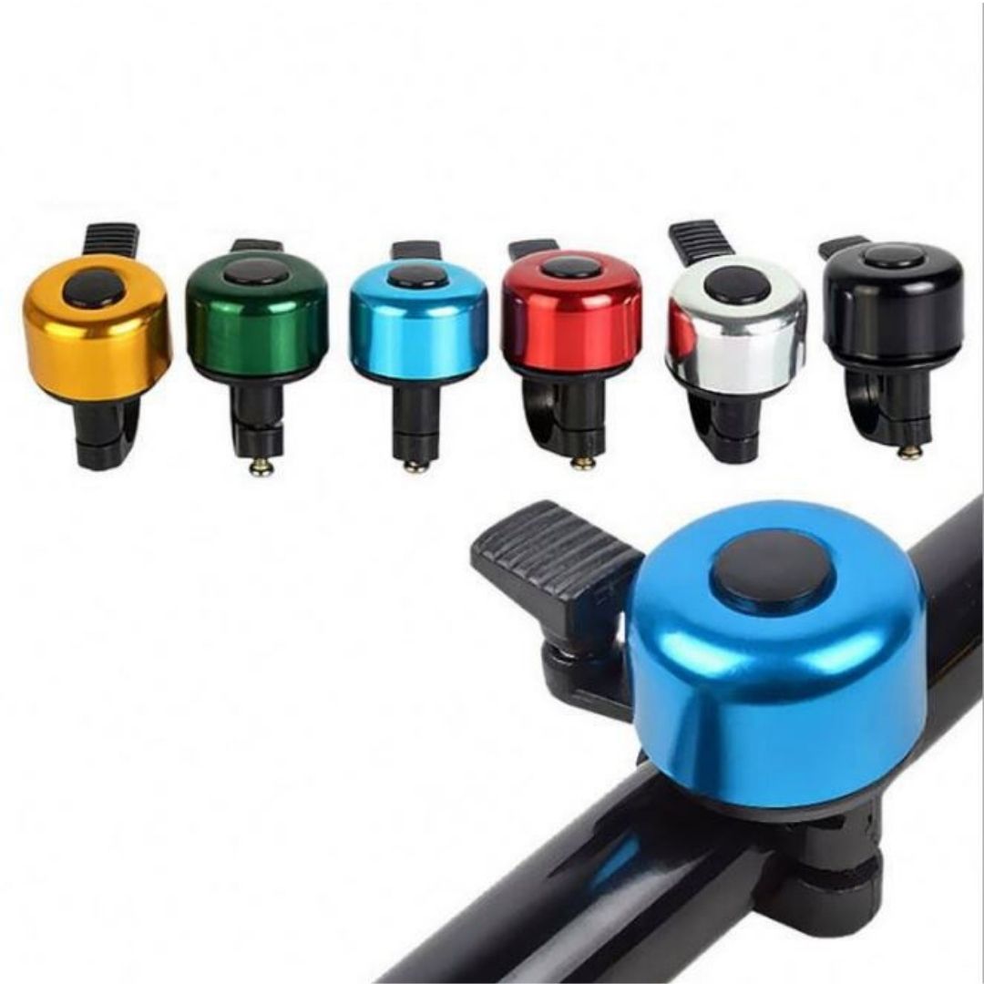 Aluminum Alloy Bicycle Bell Loud Handlebar Horn Waterproof Mini Bike Safety Ring for MTB Road Bike E-Bike Scooter & Wheelchair Metal Cycling Accessory Warning Ring Durable Thumb Press Colors