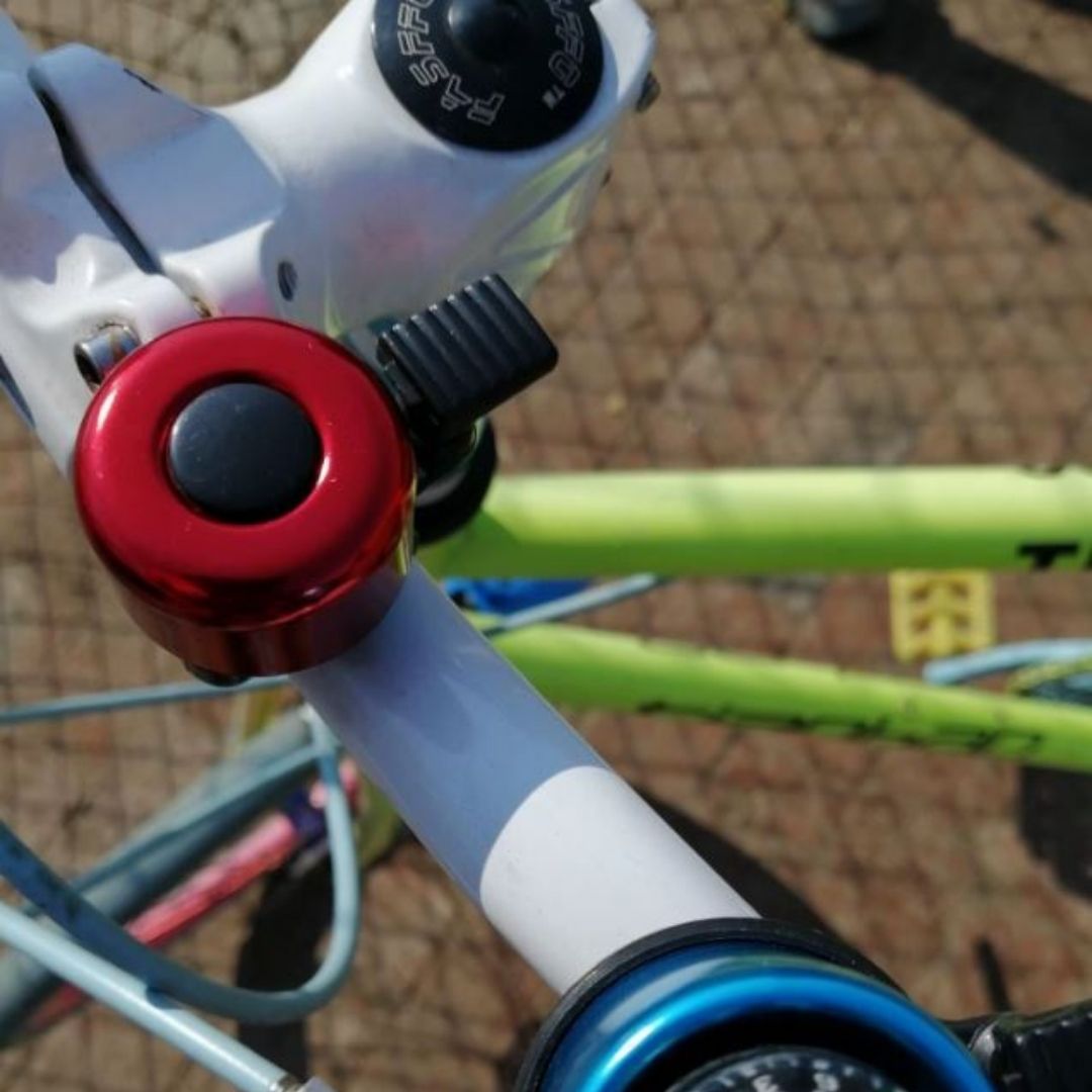 RED Metallic Aluminum Alloy Bicycle Bell Loud Crisp & Durable Handlebar Horn for Cycling Safety Bike Metal Accessories Mini Small Gadget Crisp Sound Warning Siren Ring Lightweight MTB