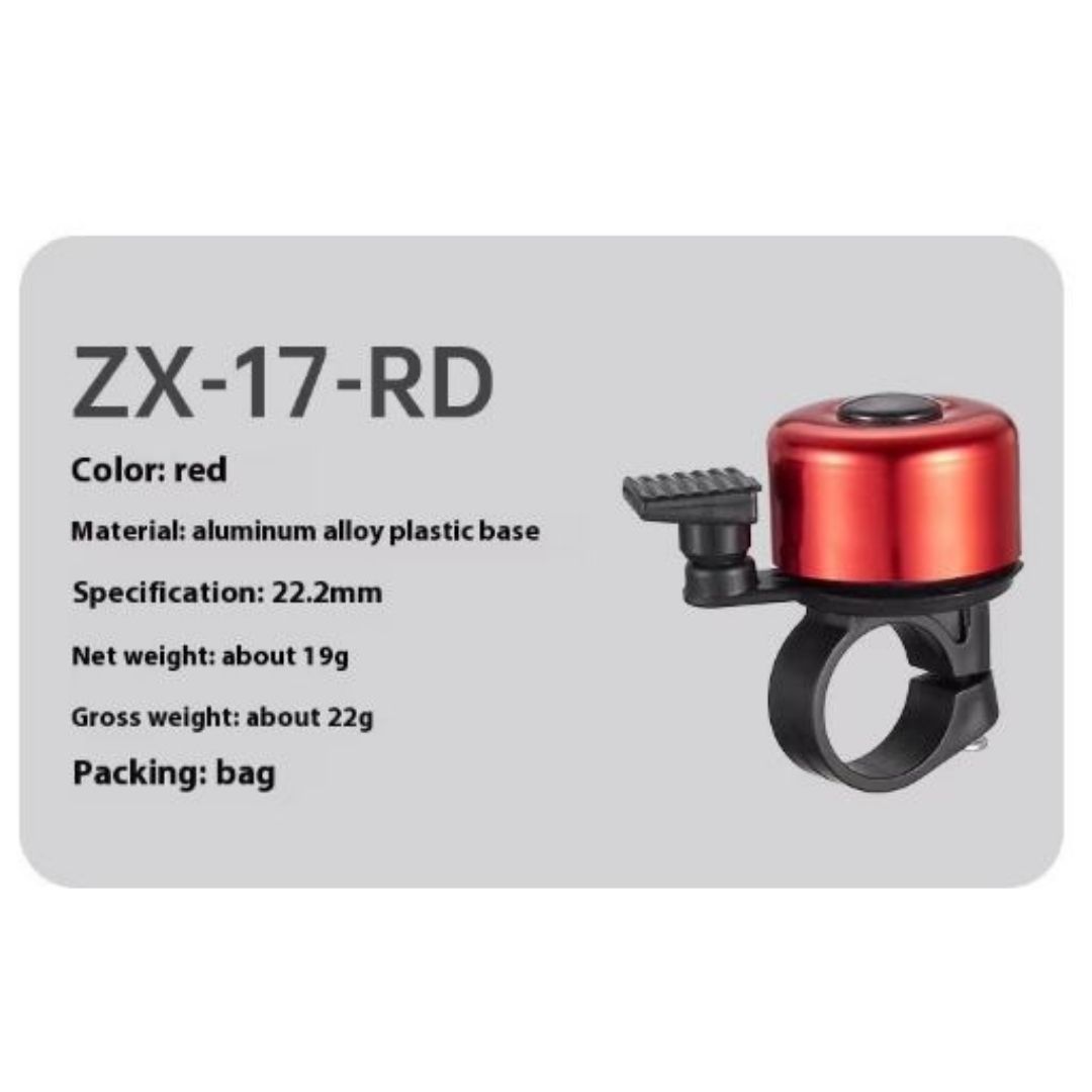 RED Metallic Bicycle Bell Loud Aluminum Handlebar Bike Horn for Kids & Adults Waterproof Mini Safety Ring for MTB E-Bike & Scooters Metal Cycling Accessory Mini Small Gadgets Siren SHIMANO SPEAR PART