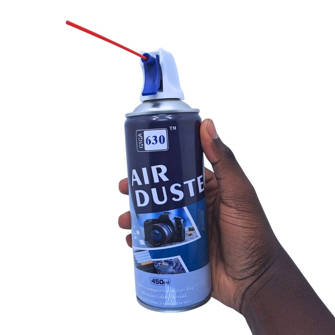 GIGA 630 Precision Electronic Cleaning Air Duster 450ml Compressed Gas Spray for Computers Cameras Keyboards & Motherboards Eco-Friendly Anti-Dust Blower with Extension Nozzle Agent CPU