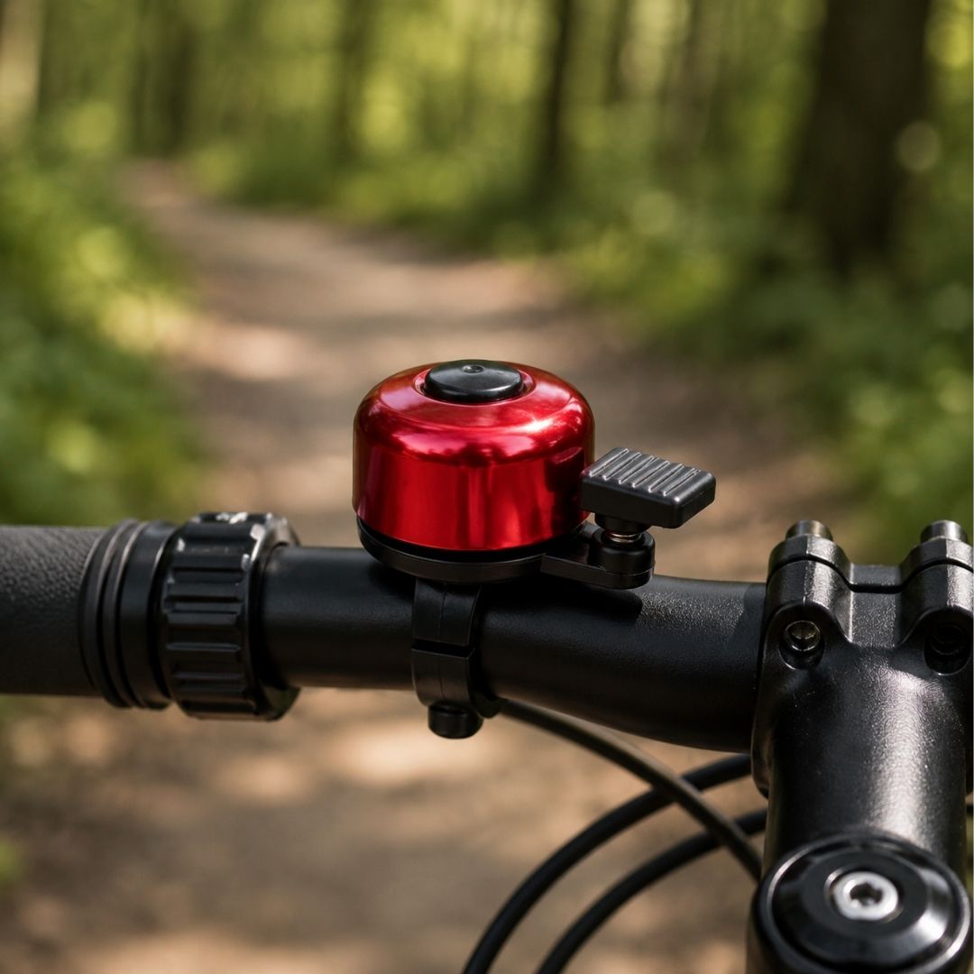RED Aluminum Alloy Bicycle Bell Loud Crisp Sound Horn for Bike E-Bike Scooter & Wheelchair Waterproof Mini Handlebar Bell for Mountain & Road Cycling Lightweight Safety Accessory for Adults & Kids
