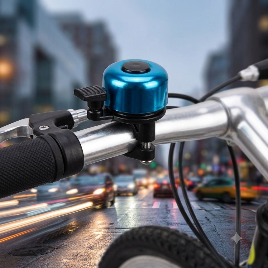 BLUE Metallic Bicycle Bell Loud Aluminum Handlebar Bike Horn for Kids & Adults Waterproof Mini Safety Ring for MTB E-Bike & Scooters Metal Cycling Accessory Mini Small Gadgets Siren