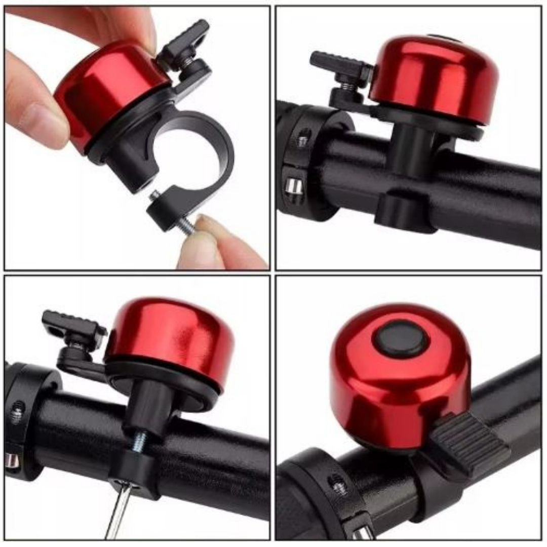RED Metallic Bicycle Bell Loud Aluminum Handlebar Bike Horn for Kids & Adults Waterproof Mini Safety Ring for MTB E-Bike & Scooters Metal Cycling Accessory Mini Small Gadgets Siren SHIMANO SPEAR PART