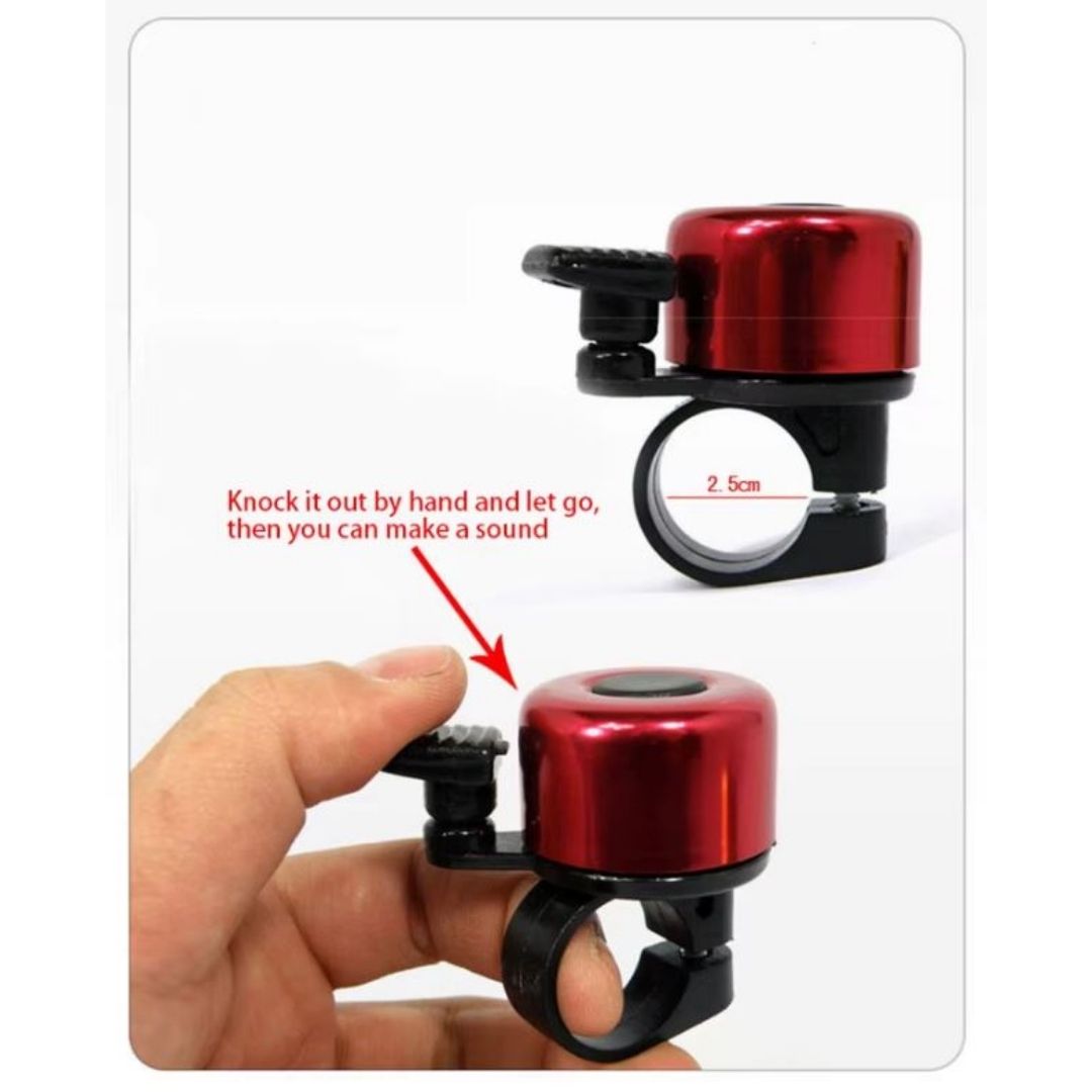 RED Metallic Bicycle Bell Loud Aluminum Handlebar Bike Horn for Kids & Adults Waterproof Mini Safety Ring for MTB E-Bike & Scooters Metal Cycling Accessory Mini Small Gadgets Siren SHIMANO SPEAR PART
