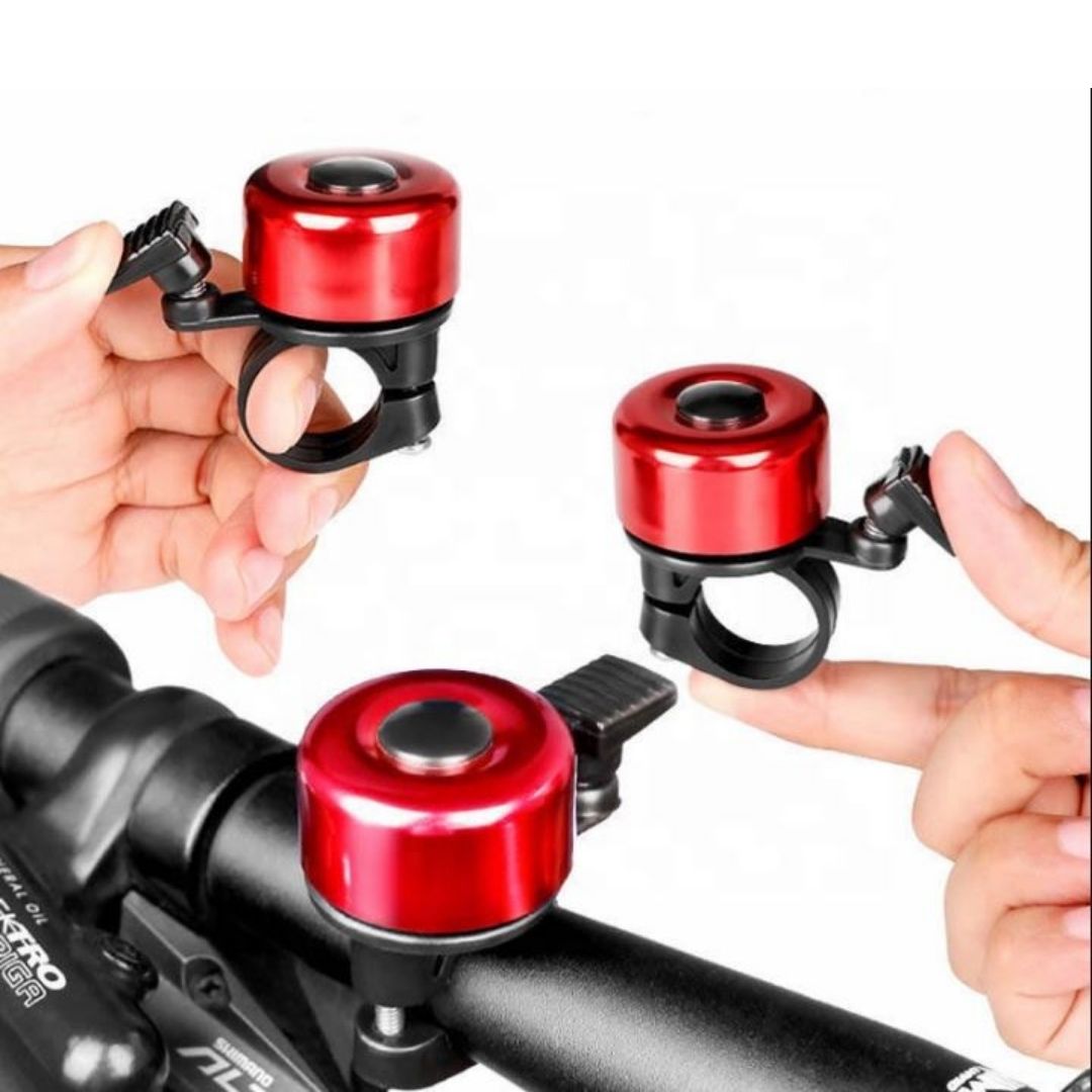 RED Metallic Bicycle Bell Loud Aluminum Handlebar Bike Horn for Kids & Adults Waterproof Mini Safety Ring for MTB E-Bike & Scooters Metal Cycling Accessory Mini Small Gadgets Siren SHIMANO SPEAR PART