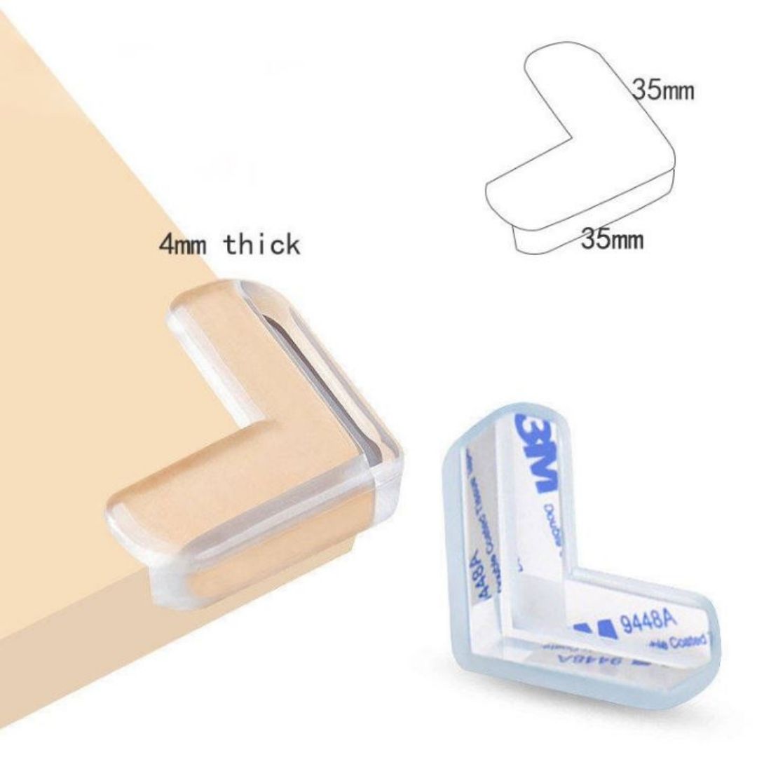 L-Shaped Transparent Baby Safety Corner Guards Soft Silicone Edge Protectors for Furniture (4/8/12/16 Pieces) 2 Two Sided Anti-collision Kids Child Children Clear Sharp Cushion Accessories Gift