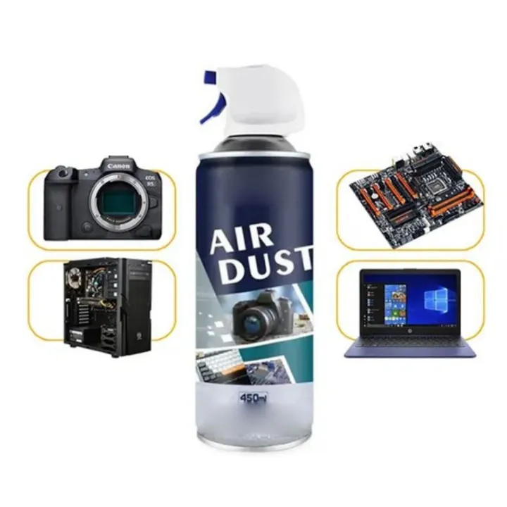 GIGA 630 Precision Electronic Cleaning Air Duster 450ml Compressed Gas Spray for Computers Cameras Keyboards & Motherboards Eco-Friendly Anti-Dust Blower with Extension Nozzle Agent CPU