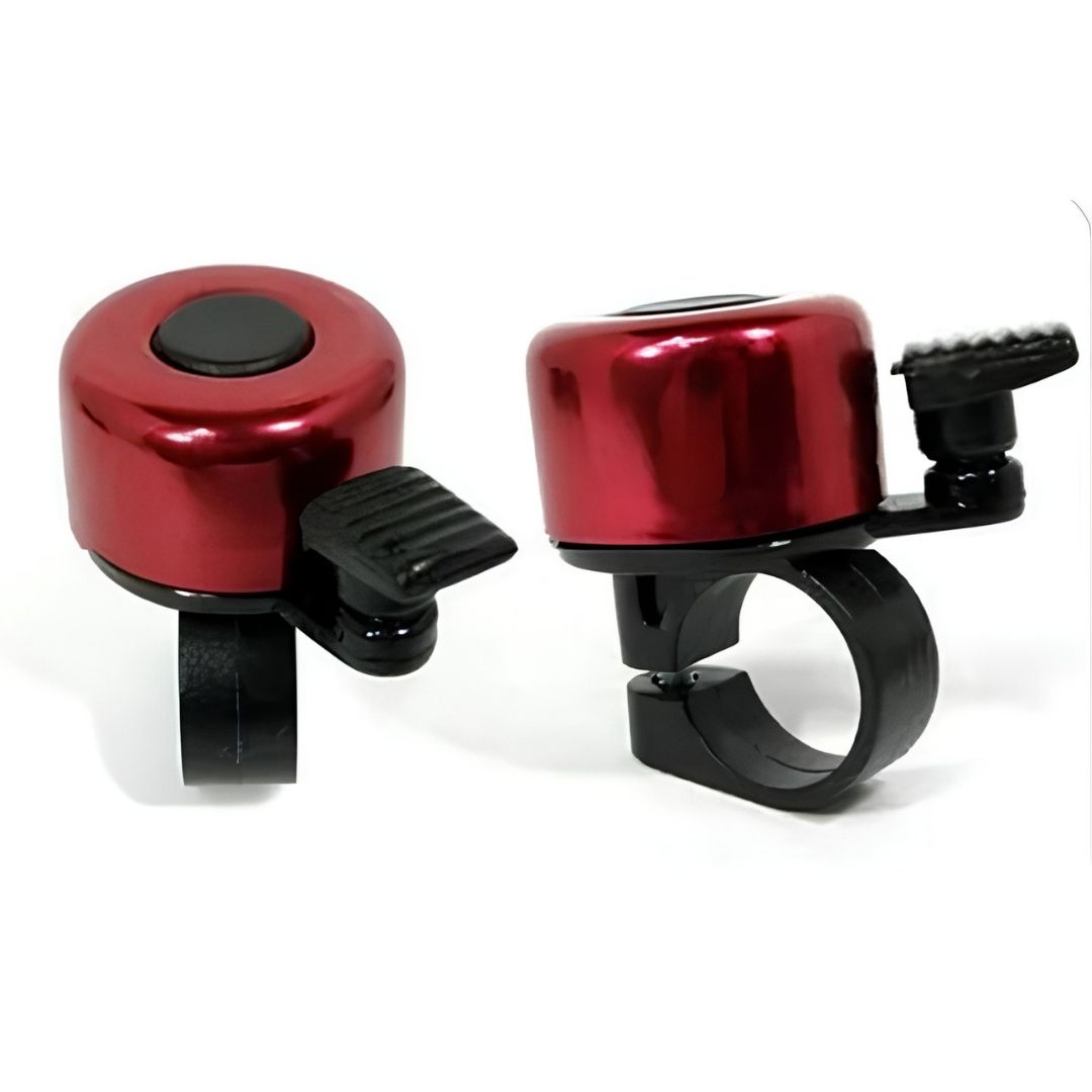RED Aluminum Alloy Bicycle Bell Loud Handlebar Horn Waterproof Mini Bike Safety Ring for MTB Road Bike E-Bike Scooter & Wheelchair Metal Cycling Accessory Warning Ring Durable Thumb Press SHIMANO
