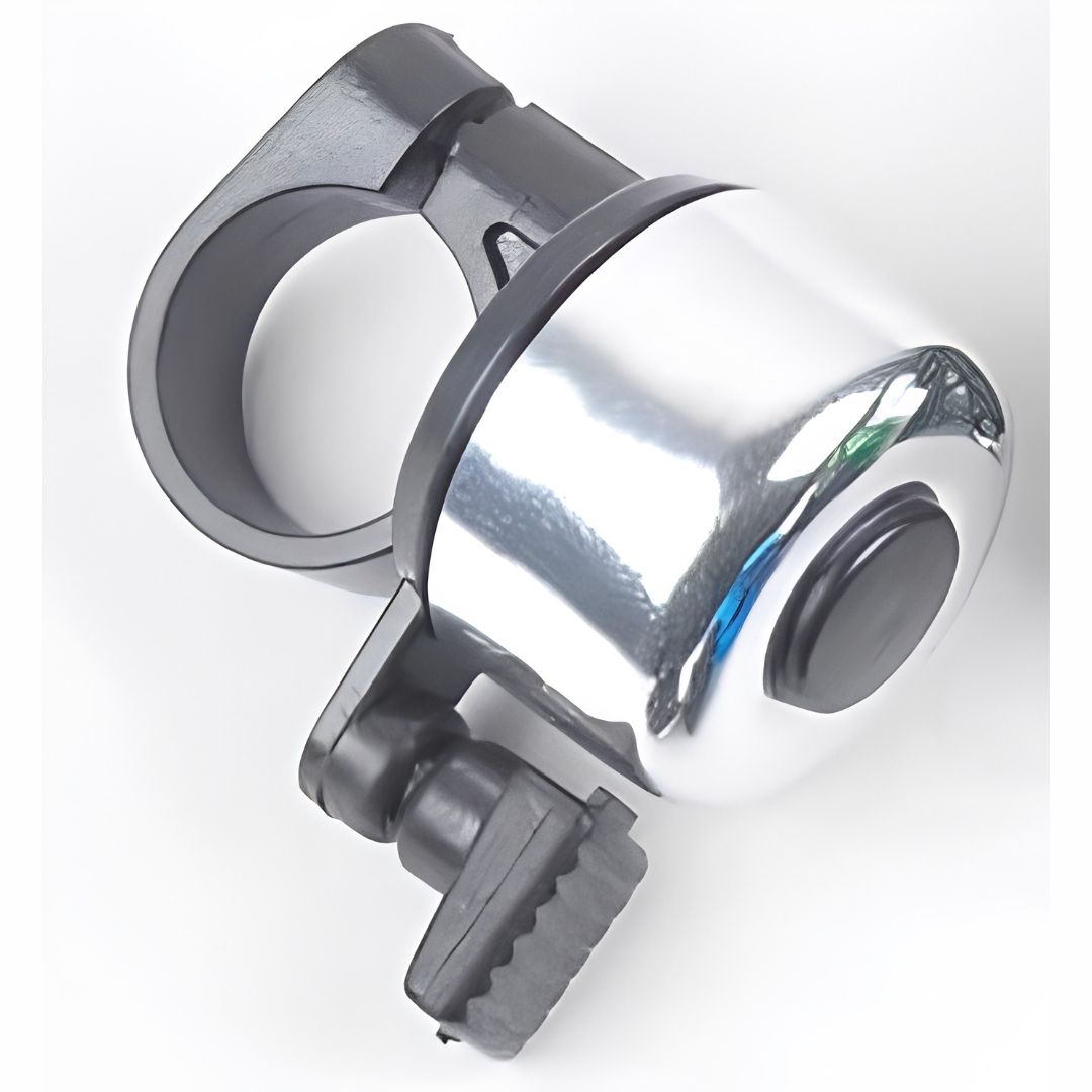 SILVER Aluminum Alloy Bicycle Bell Loud Handlebar Horn Waterproof Mini Bike Safety Ring for MTB Road Bike E-Bike Scooter & Wheelchair Metal Cycling Accessory Warning Ring Durable Thumb Press
