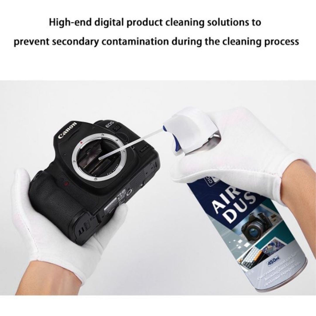 GIGA 630 Precision Electronic Cleaning Air Duster 450ml Compressed Gas Spray for Computers Cameras Keyboards & Motherboards Eco-Friendly Anti-Dust Blower with Extension Nozzle Agent CPU
