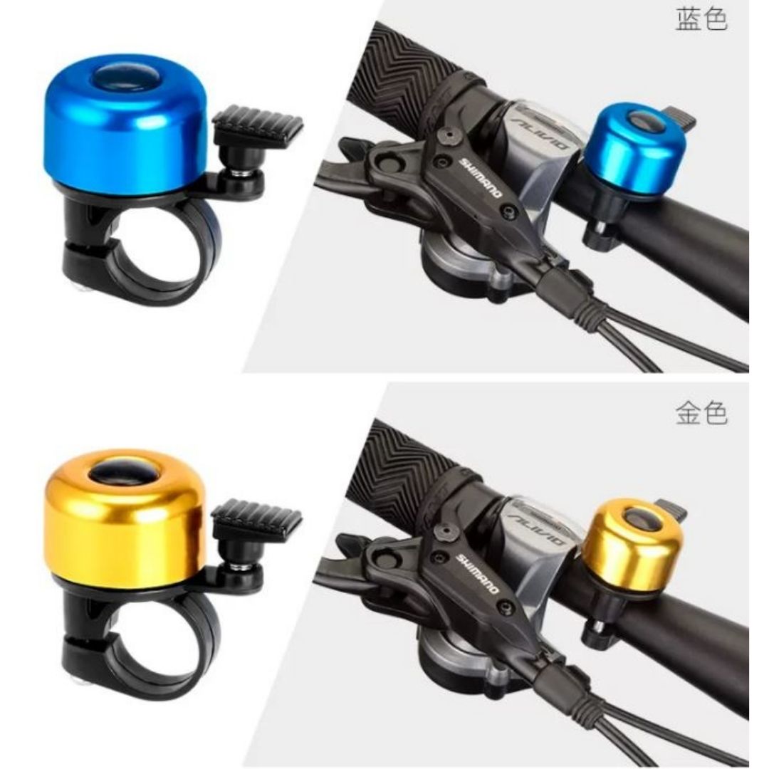 Aluminum Alloy Bicycle Bell Loud Handlebar Horn Waterproof Mini Bike Safety Ring for MTB Road Bike E-Bike Scooter & Wheelchair Metal Cycling Accessory Warning Ring Durable Thumb Press Colors
