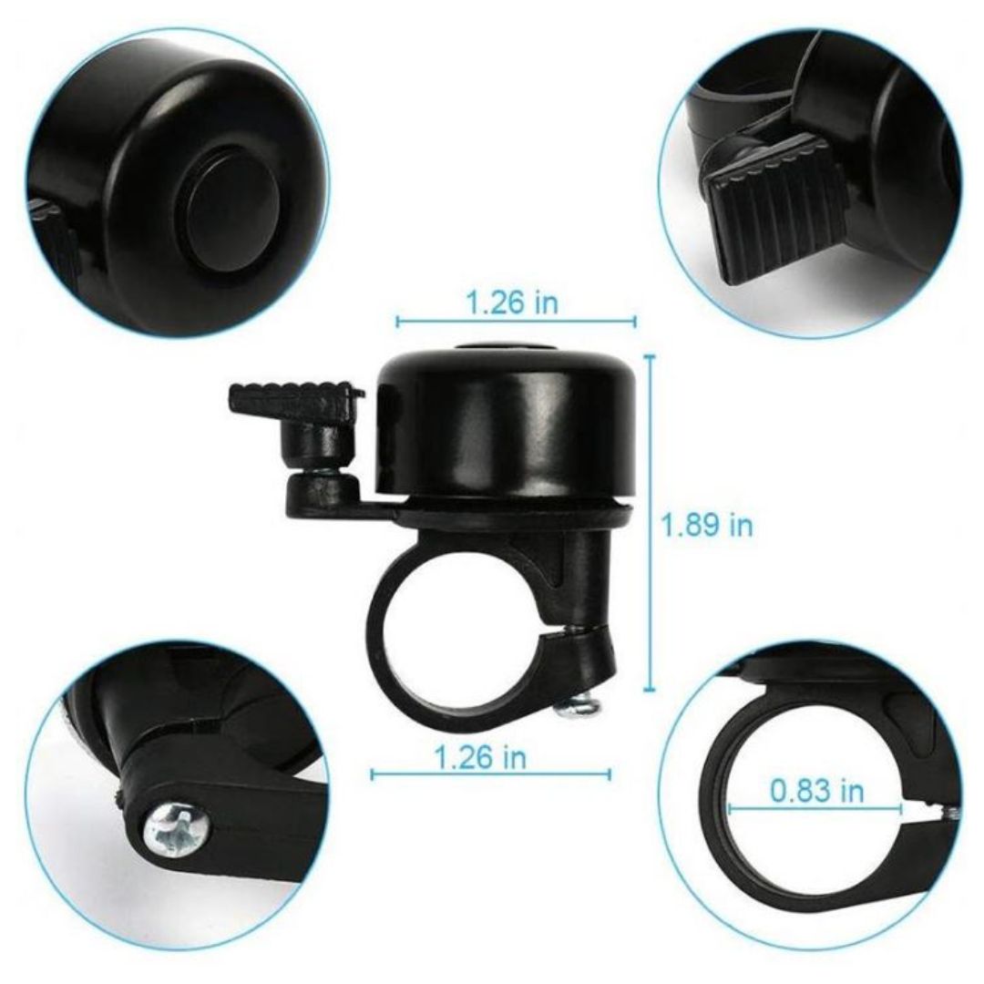 Aluminum Alloy Bicycle Bell Loud Handlebar Horn Waterproof Mini Bike Safety Ring for MTB Road Bike E-Bike Scooter & Wheelchair Metal Cycling Accessory Warning Ring Durable Thumb Press Colors