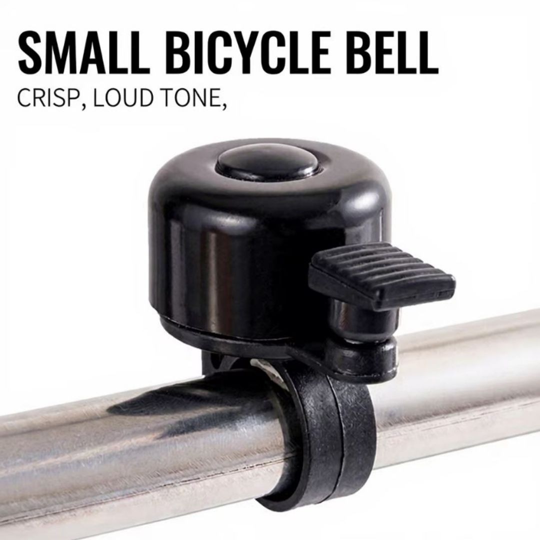 BLACK Aluminum Alloy Bicycle Bell Loud Handlebar Horn Waterproof Mini Bike Safety Ring for MTB Road Bike E-Bike Scooter & Wheelchair Metal Cycling Accessory Warning Ring Durable Thumb Press
