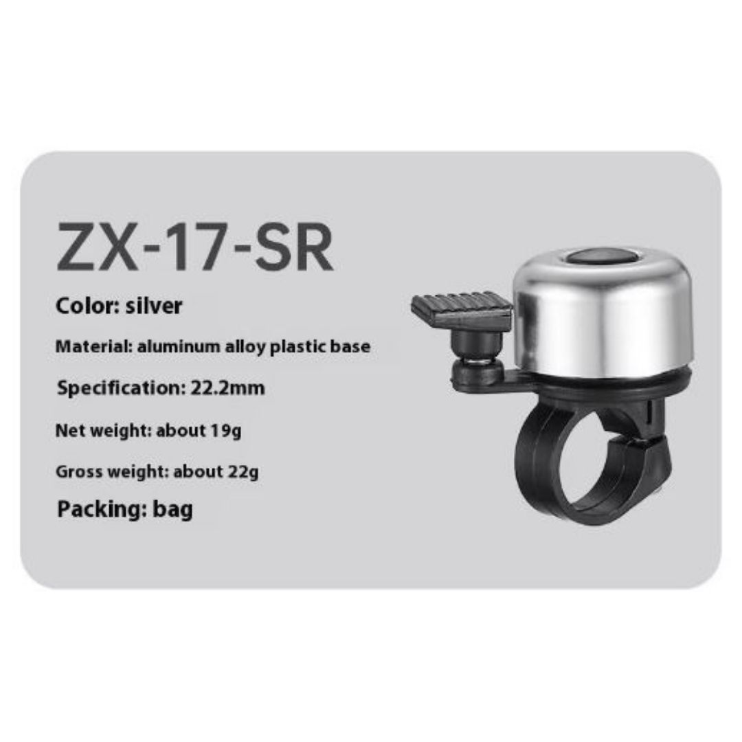 SILVER Metallic Bicycle Bell Loud Aluminum Handlebar Bike Horn for Kids & Adults Waterproof Mini Safety Ring for MTB E-Bike & Scooters Metal Cycling Accessory Mini Small Gadgets Siren SHIMANO GIANT