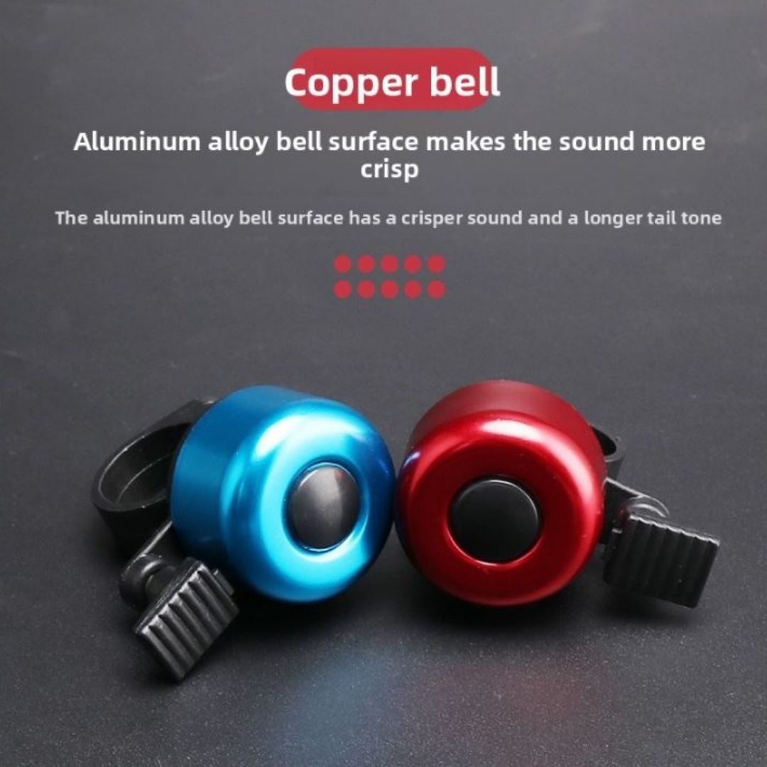 Metallic Aluminum Alloy Bicycle Bell Loud Crisp & Durable Handlebar Horn for Cycling Safety Bike Metal Accessories Mini Small Gadget Crisp Sound Warning Siren Ring Lightweight MTB