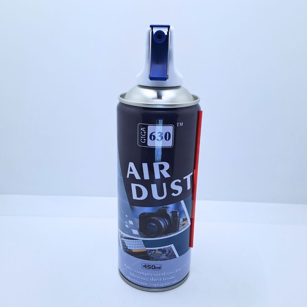 GIGA 630 Precision Electronic Cleaning Air Duster 450ml Compressed Gas Spray for Computers Cameras Keyboards & Motherboards Eco-Friendly Anti-Dust Blower with Extension Nozzle Agent CPU