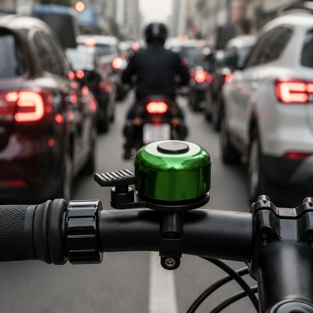 GREEN Metallic Bicycle Bell Loud Aluminum Handlebar Bike Horn for Kids & Adults Waterproof Mini Safety Ring for MTB E-Bike & Scooters Metal Cycling Accessory Mini Small Gadgets Siren