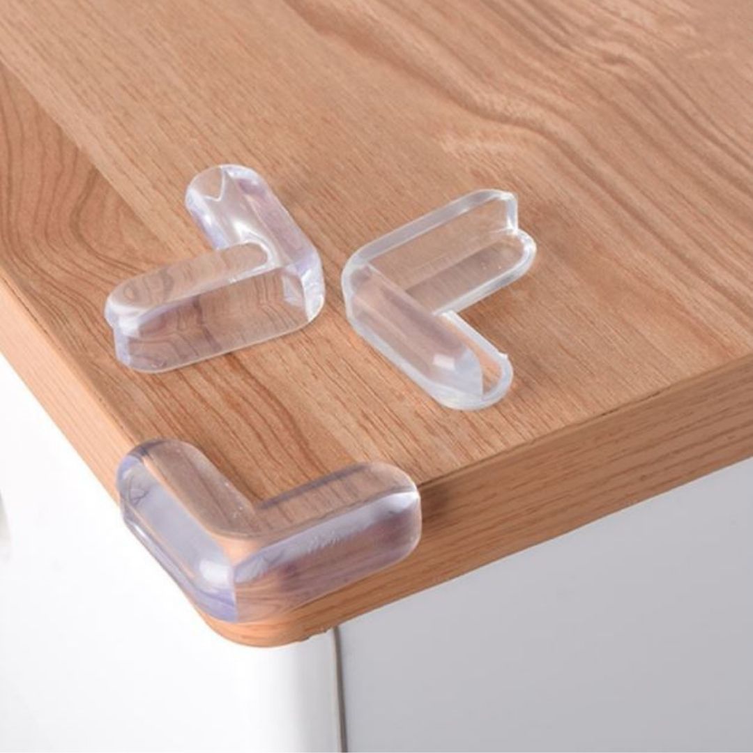 Transparent L-Shaped Baby Safety Corner Protectors Soft Silicone Anti-Collision Furniture Edge Guards for Tables Cabinets & Desks (4/8/12/16 PCS) 2 Two Sided Kids Child Children Clear Sharp Cushion