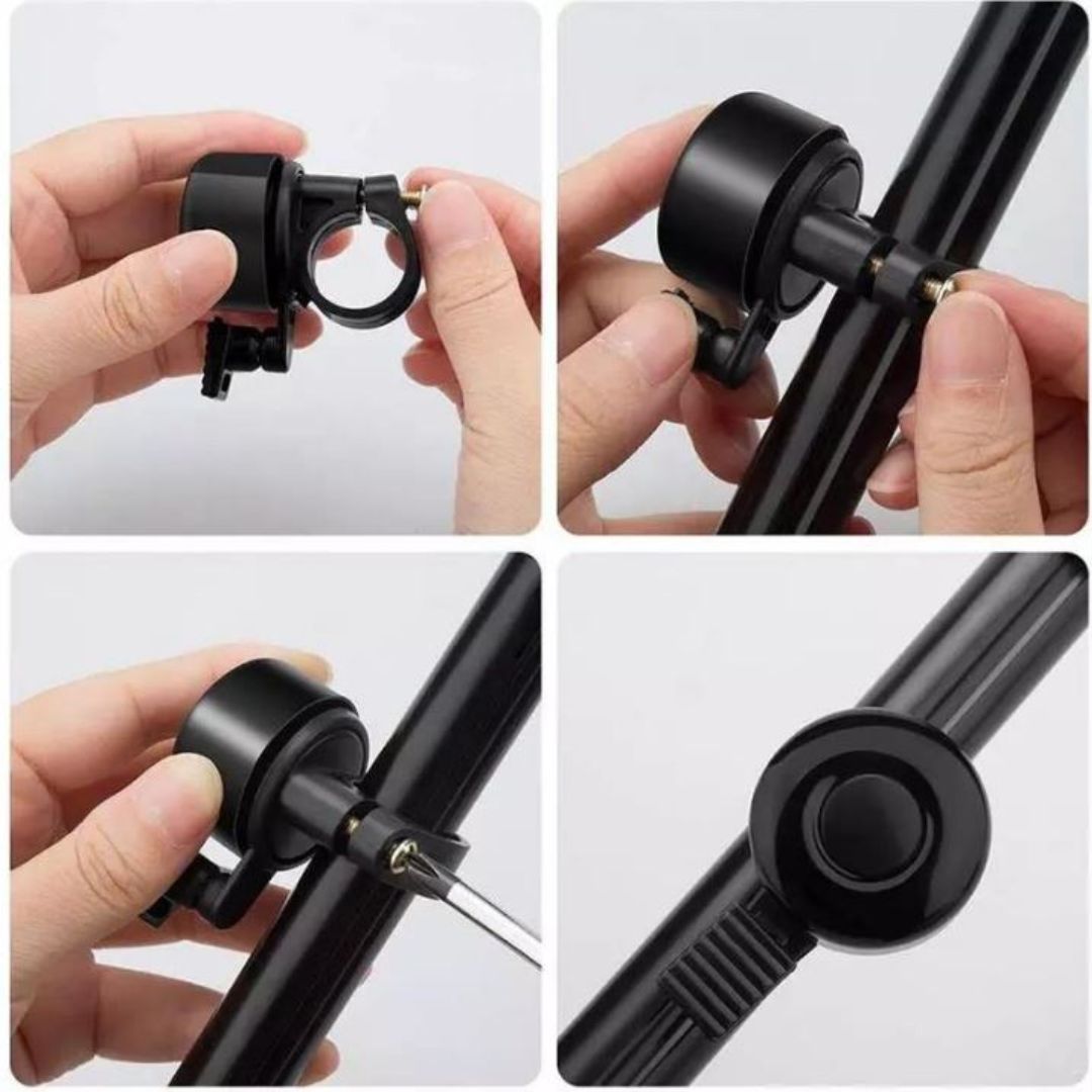 Aluminum Alloy Bicycle Bell Loud Handlebar Horn Waterproof Mini Bike Safety Ring for MTB Road Bike E-Bike Scooter & Wheelchair Metal Cycling Accessory Warning Ring Durable Thumb Press Colors