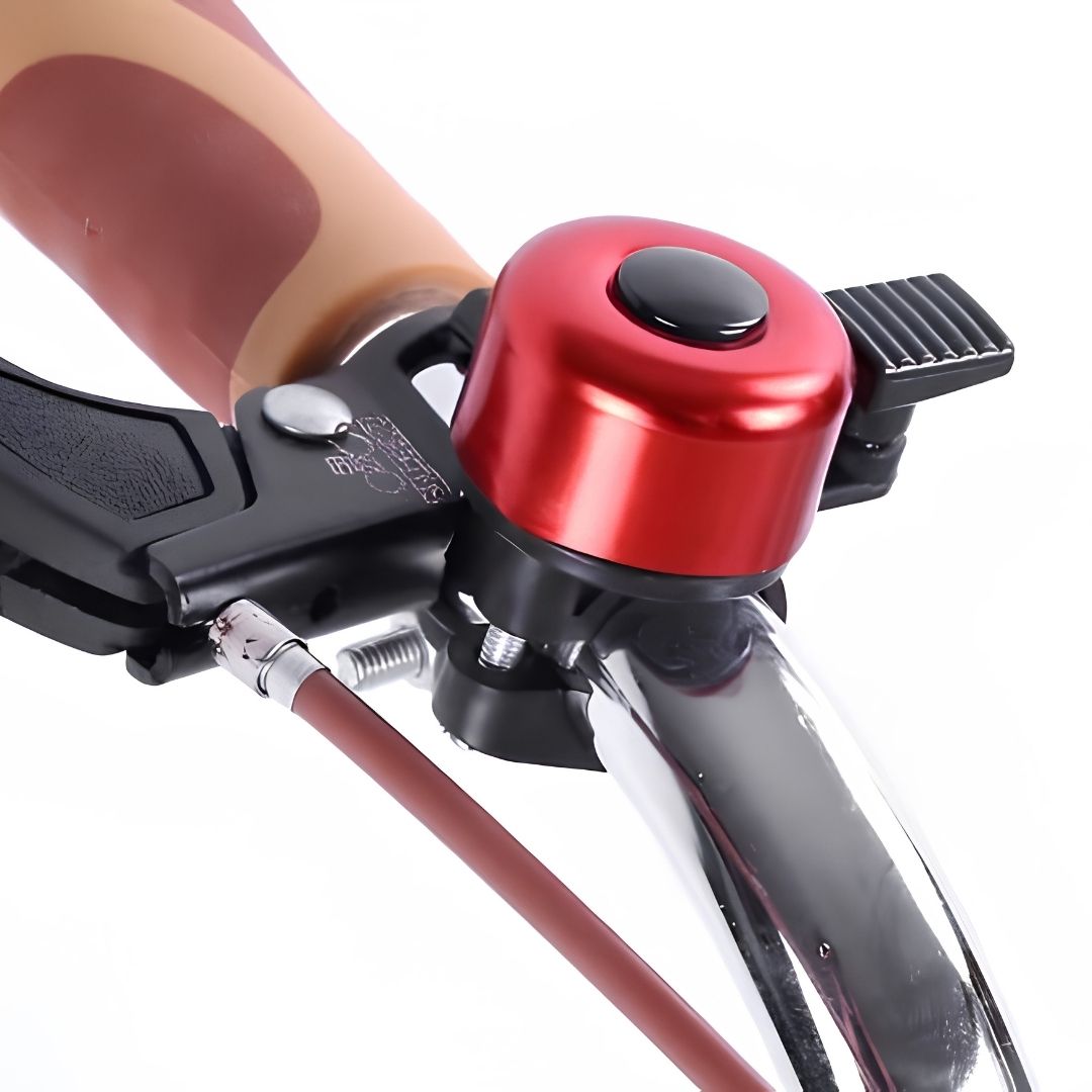 RED Aluminum Alloy Bicycle Bell Loud Crisp Sound Horn for Bike E-Bike Scooter & Wheelchair Waterproof Mini Handlebar Bell for Mountain & Road Cycling Lightweight Safety Accessory for Adults & Kids