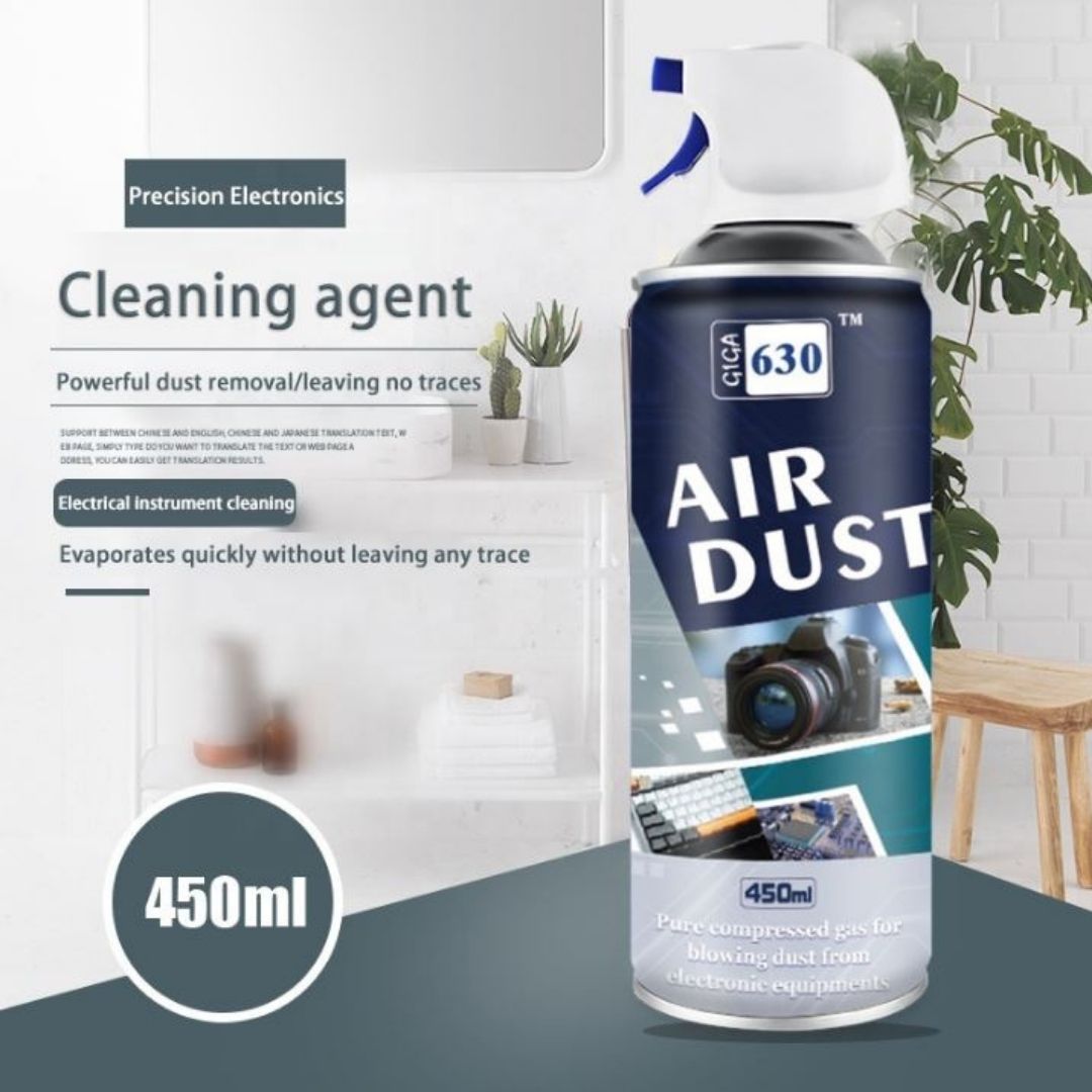 GIGA 630 450ML Compressed Air Duster Spray Precision Electronics Cleaner for PC Laptop Keyboard Camera Printer CPU Motherboard & Charging Ports Cleaning Agent Dust Memory Card Mother board
