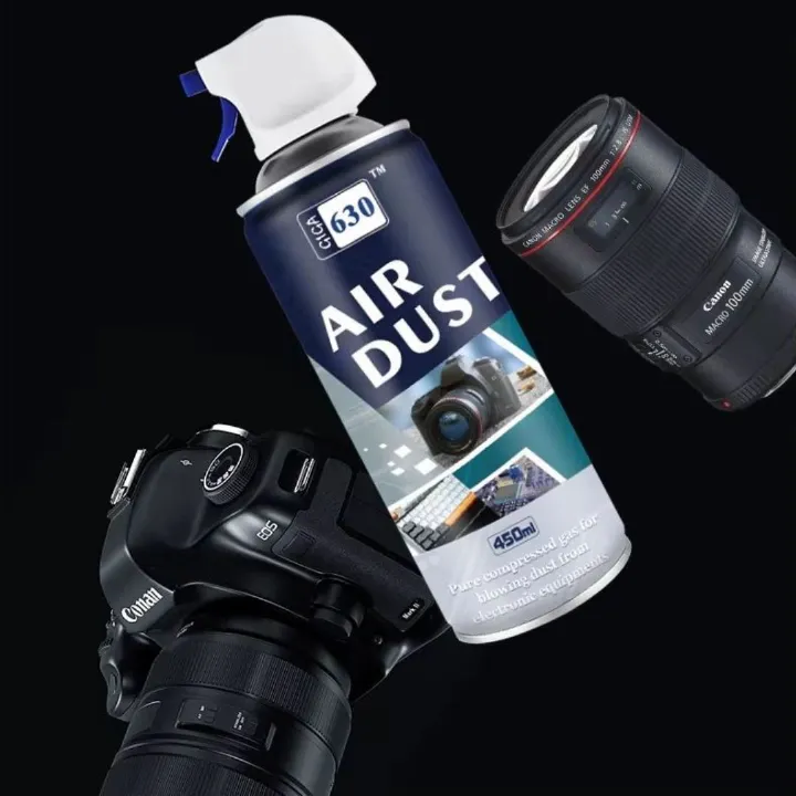 GIGA 630 450ML Compressed Air Duster Spray Precision Electronics Cleaner for PC Laptop Keyboard Camera Printer CPU Motherboard & Charging Ports Cleaning Agent Dust Memory Card Mother board