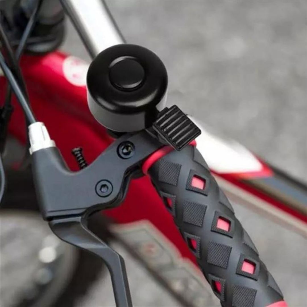 BLACK Metallic Aluminum Alloy Bicycle Bell Loud Crisp & Durable Handlebar Horn for Cycling Safety Bike Metal Accessories Mini Small Gadget Crisp Sound Warning Siren Ring Lightweight MTB Cyclist Gift