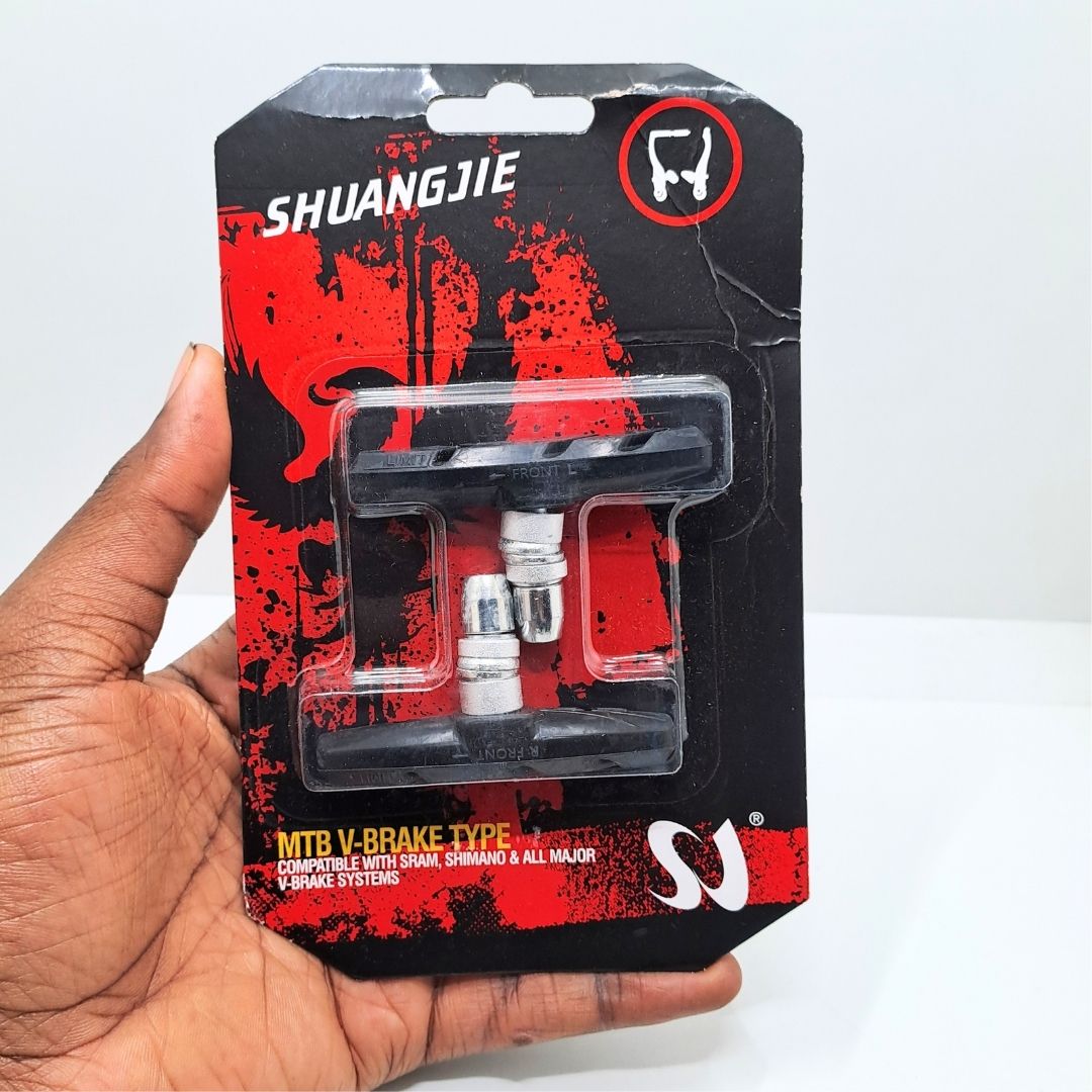 Universal V-Brake Bicycle Rim Brake Pads – Anti-Slip Rubber Brake Shoes for Road Bike MTB & BMX Bikes Compatible with Shimano SRAM and other V-brake systems Caliper Single Variable Speed High Grip
